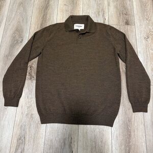 Corridor 100% Merino Wool Long Sleeve Polo in color Mineral